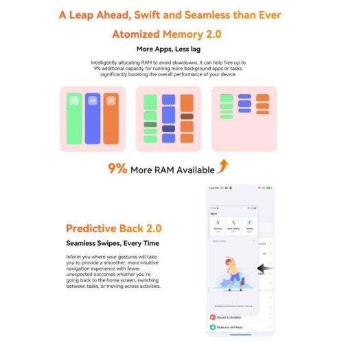  Blackview Oscal Marine 2, 4 Go + 64 Go, écran 6,56 pouces, Android 15, processeur Unisoc UMS9230E T615 Octa Core, réseau : 4G, OTG, NFC (Orange) SB932E603-033